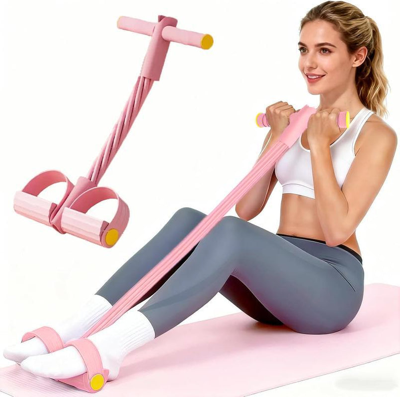 Home Gym Arm & Waist Training Pedal Band – Eco-Friendly Natural Latex Yoga Stretching Band with Adjustable Resistance
