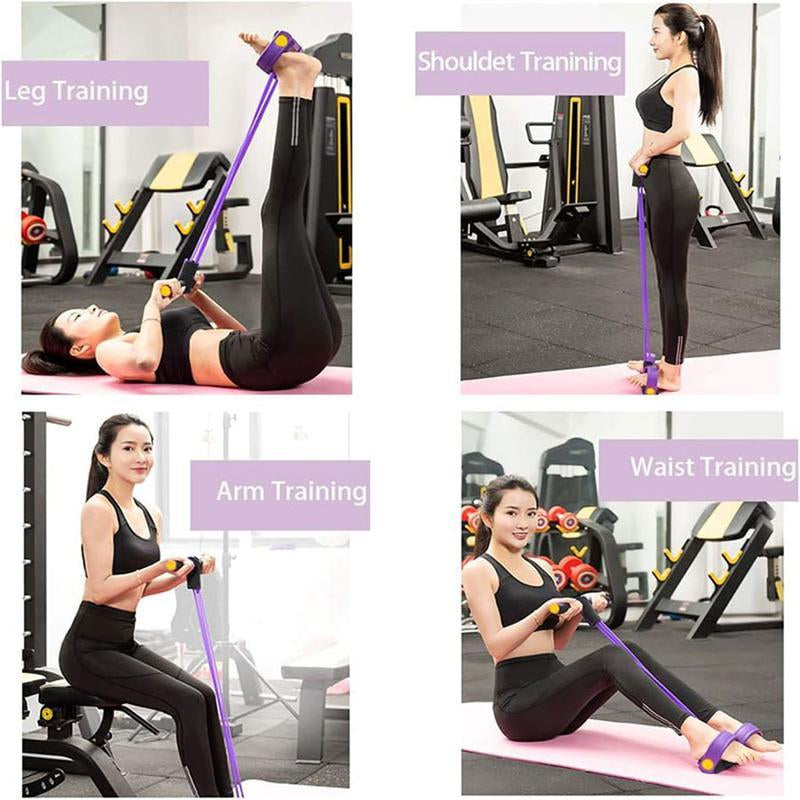 Home Gym Arm & Waist Training Pedal Band – Eco-Friendly Natural Latex Yoga Stretching Band with Adjustable Resistance